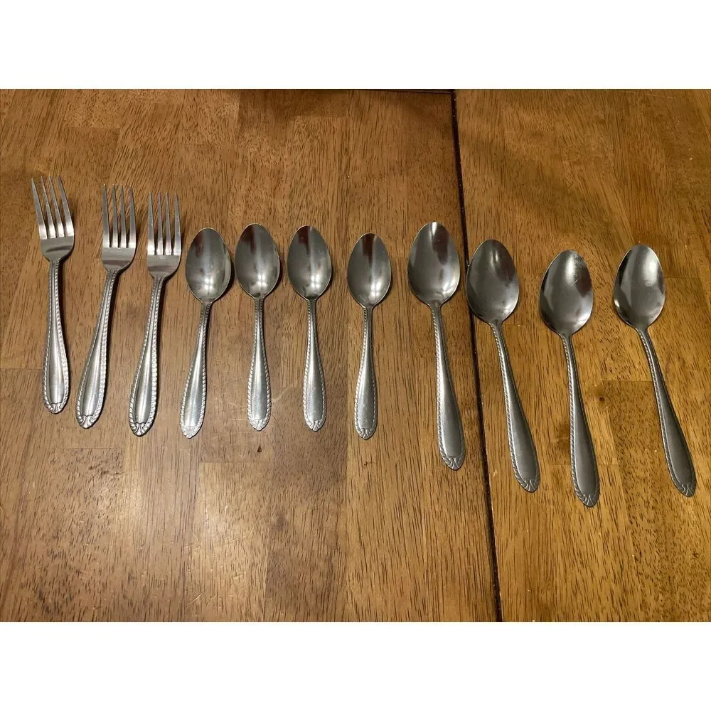 11 piece stainless steel silverware set spoons  And‎ Forks